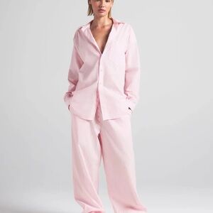 SKIMS Cotton poplin oversize sleep set in Cherry Blossom
